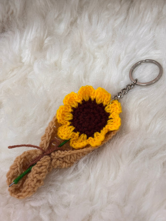 Crochet Bouquet Keychain | Sunflower