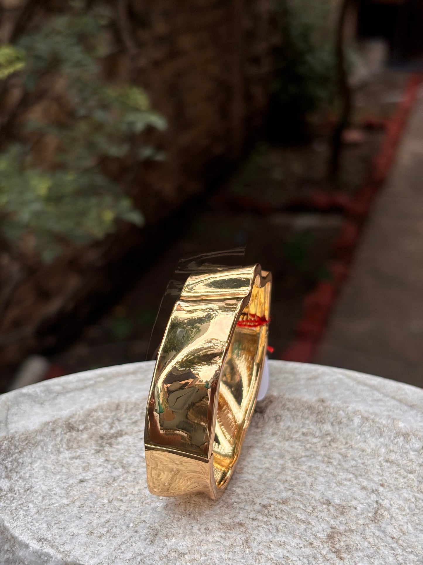 Textured Gold-Plated Anti-Tarnish Statement Cuff Bracelet
