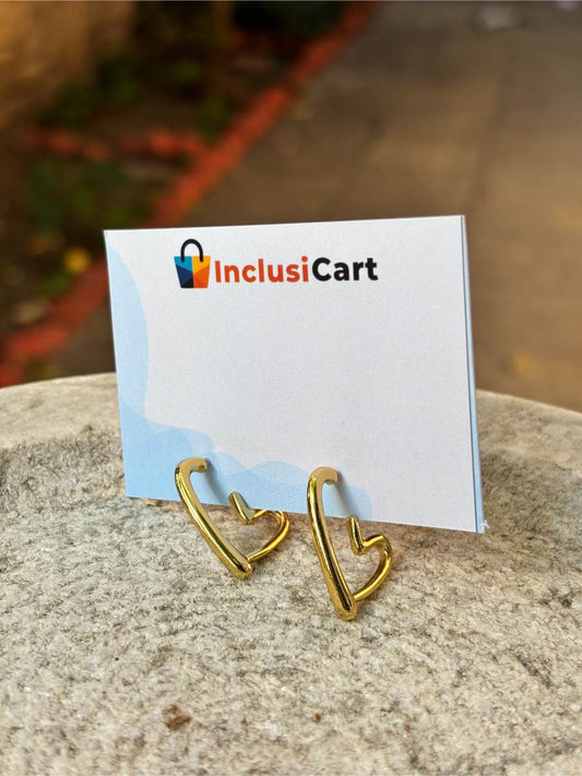 Anti tarnish Earrings | Thin Heart Hoops