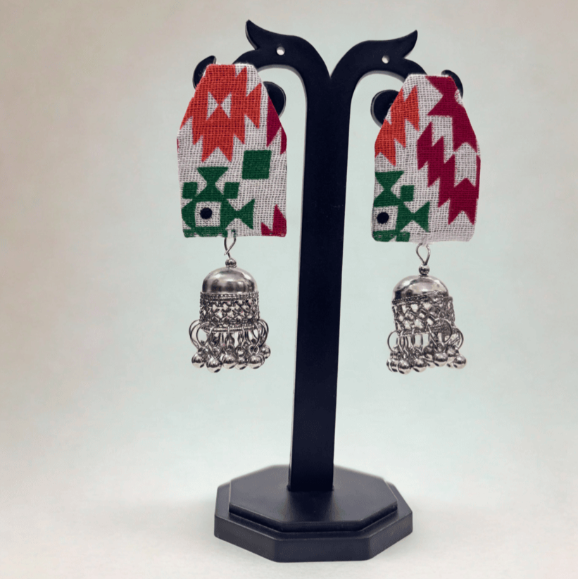 Tribal Melody Fabric Jhumkas