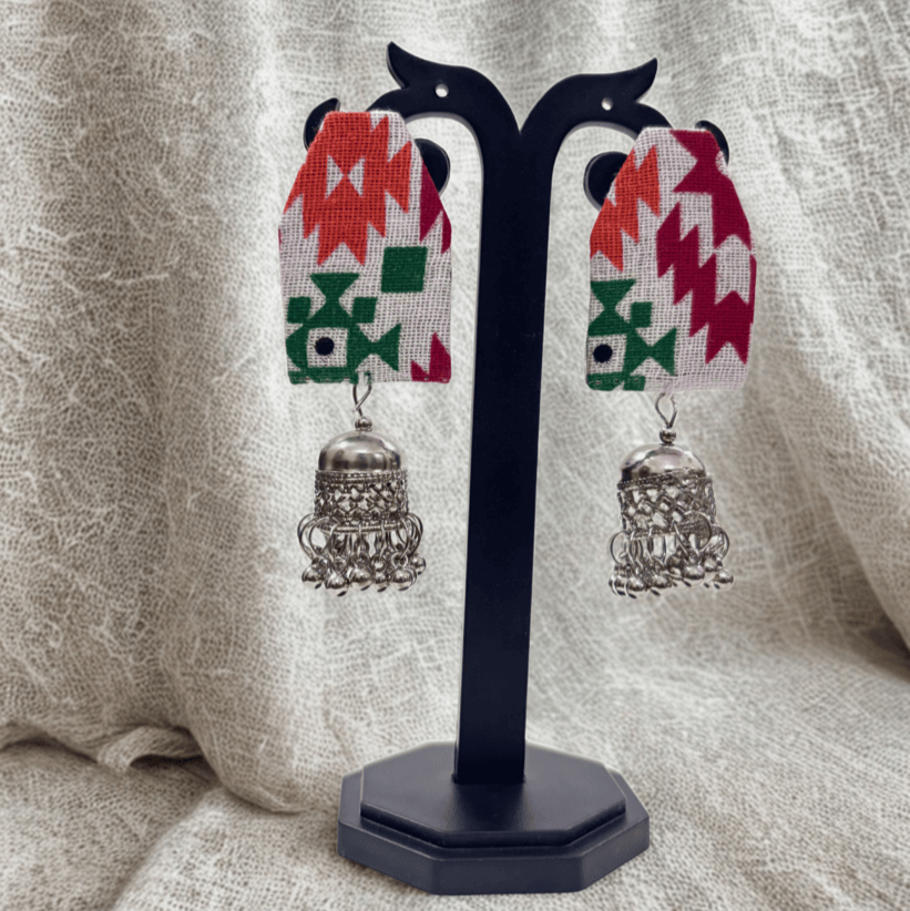 Tribal Melody Fabric Jhumkas
