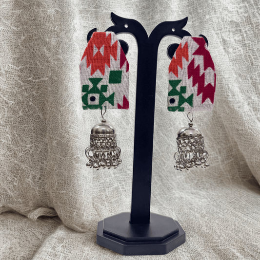 Tribal Melody Fabric Jhumkas
