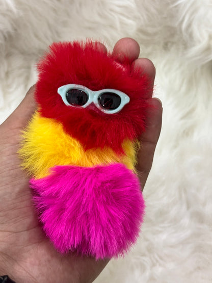 Tricolor Fur Keychain