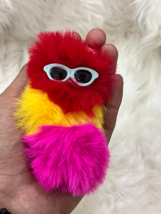 Tricolor Fur Keychain