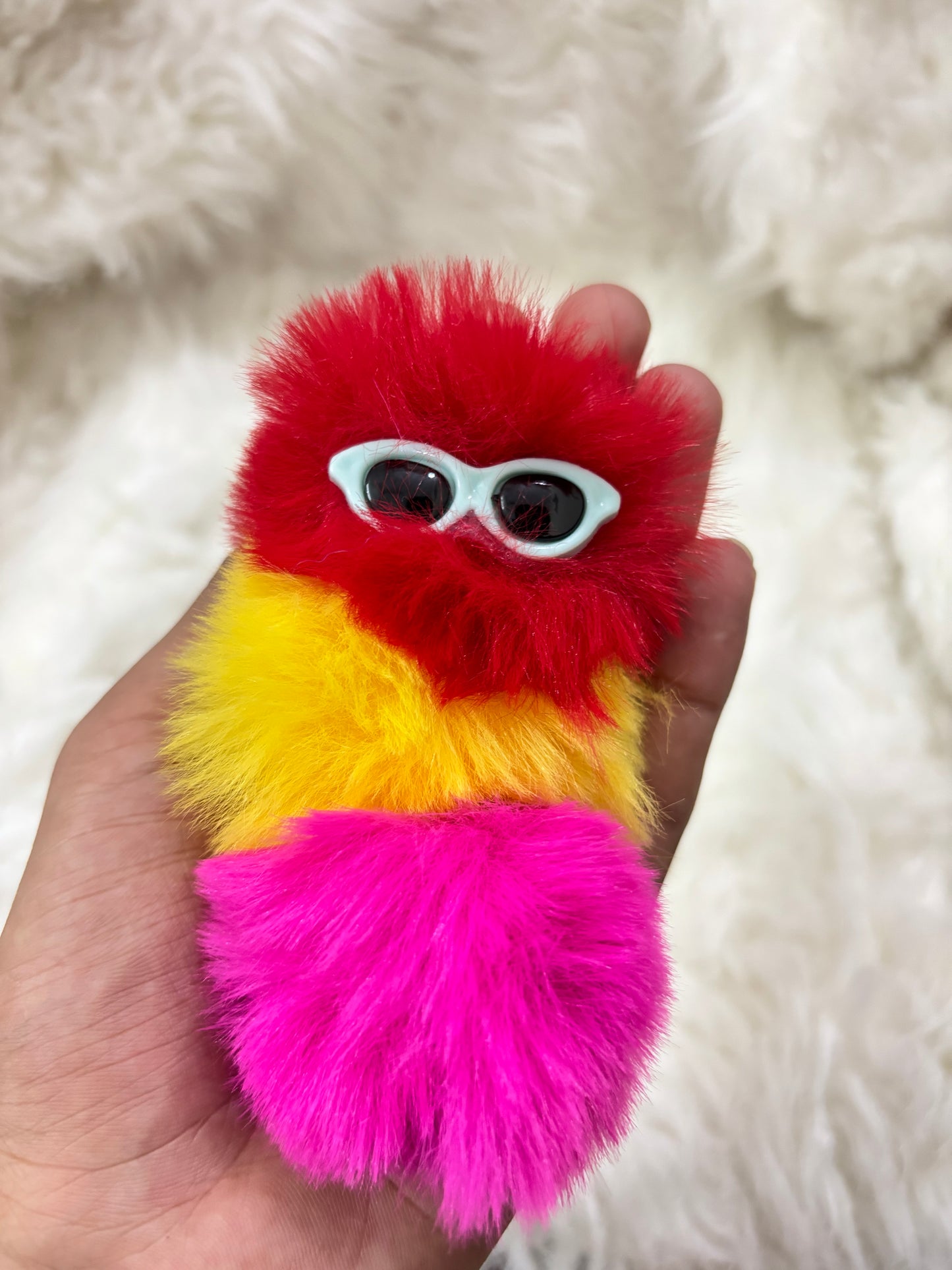 Tricolor Fur Keychain