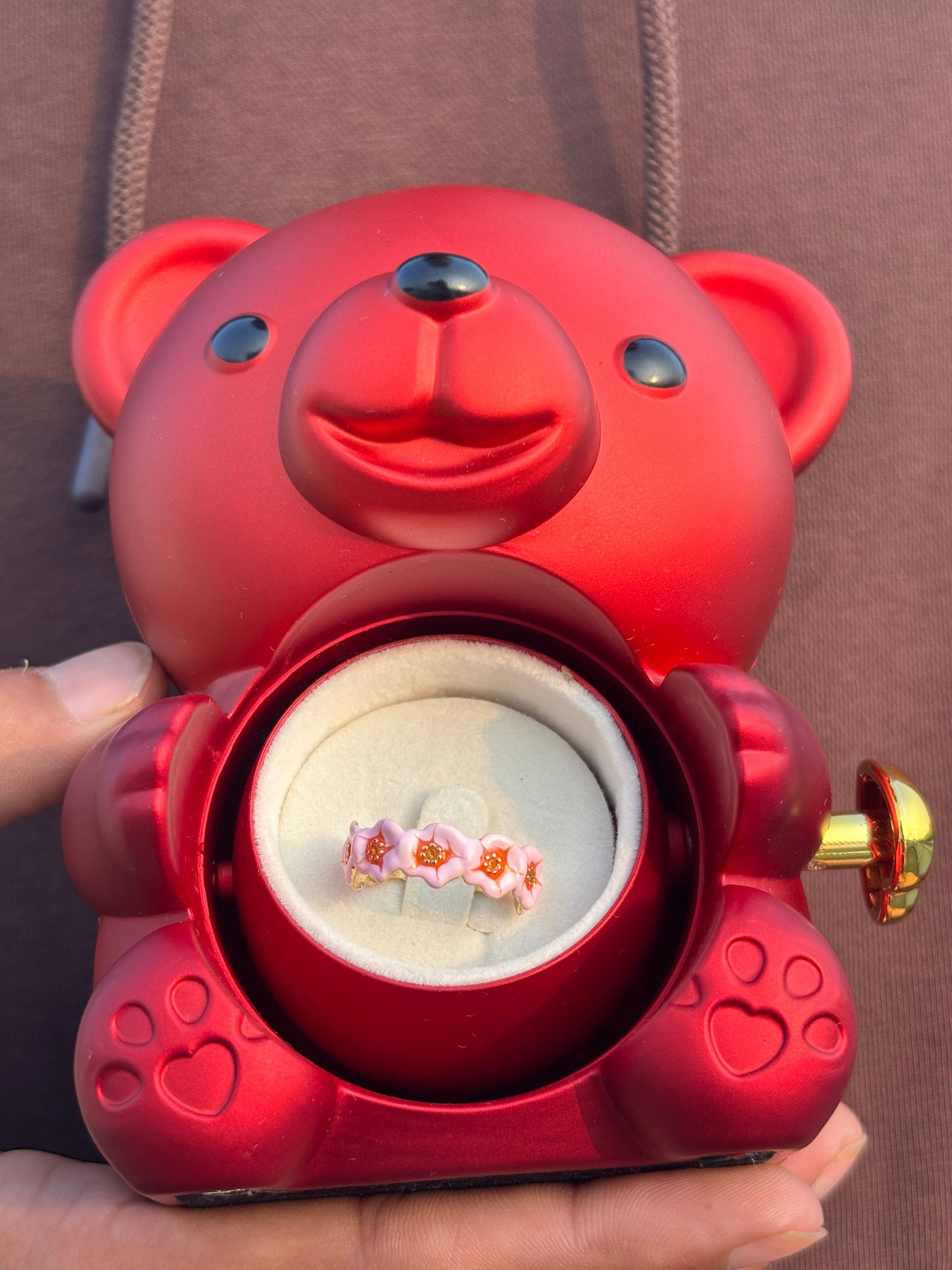 Valentine's Special | Red Teddy Gift Box with Necklace & Ring