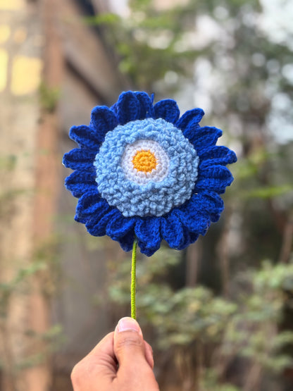 Crochet Sunflower Big | Blue Shade