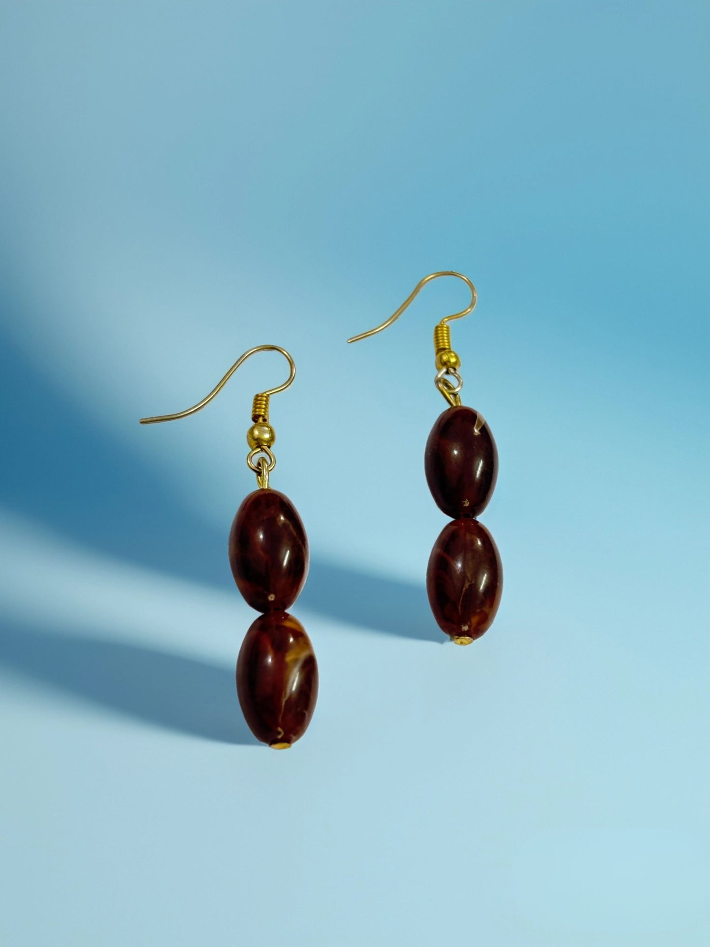 Vintage Brown Bead Earrings