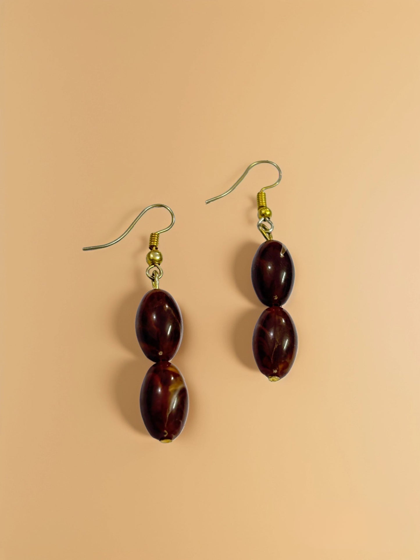 Vintage Brown Bead Earrings