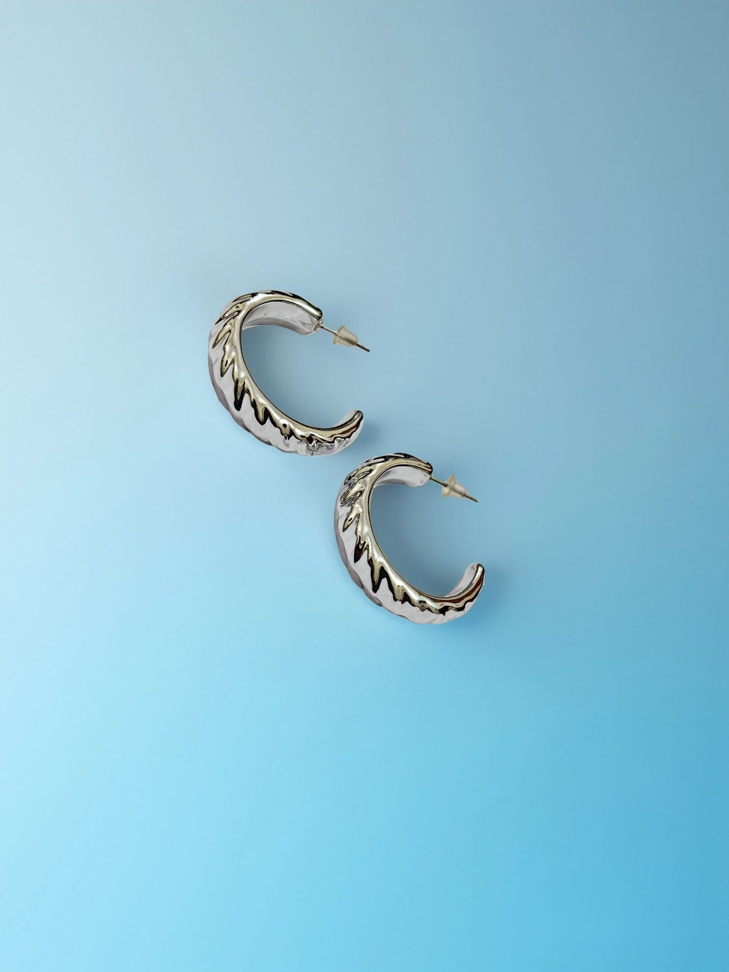 Wavy Crescent Hoop Earrings