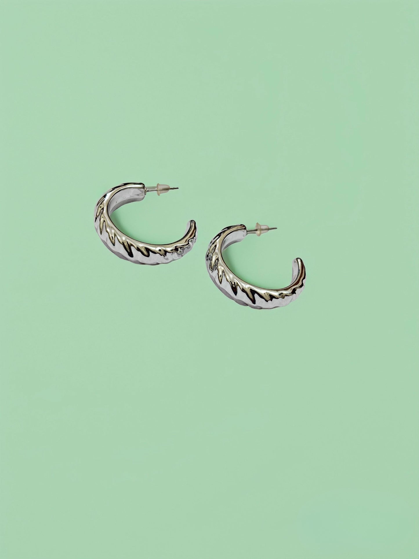 Wavy Crescent Hoop Earrings