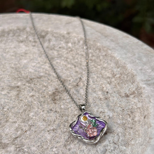 Silver Lavender Bloom Pendant