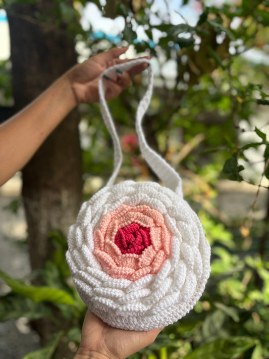 Crochet Rose Bag | Mutli Cherry Shade