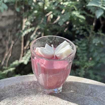 White Tulip Wose Scented Glass Candle