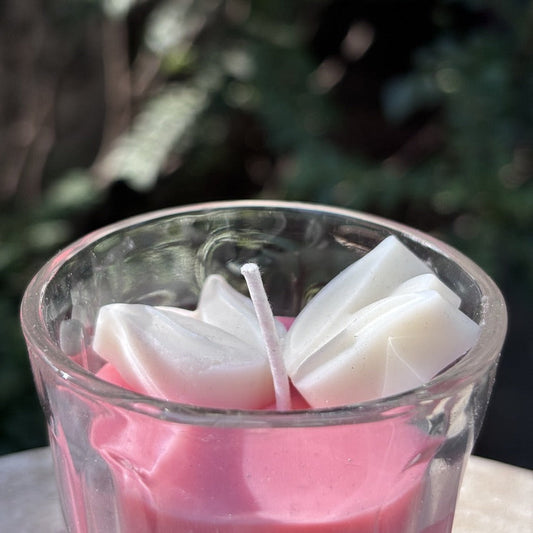 White Tulip Wose Scented Glass Candle