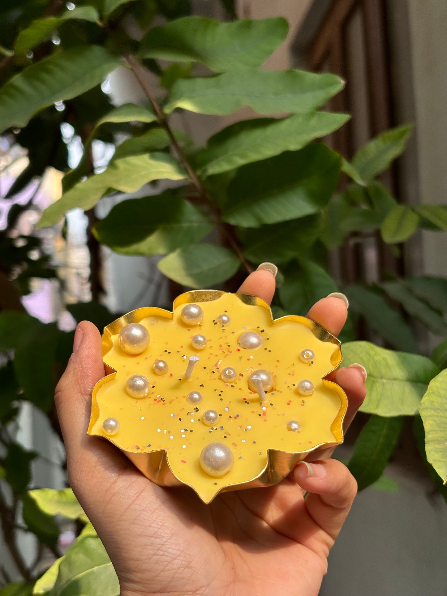 Yellow Pearl Urli Scented Candle