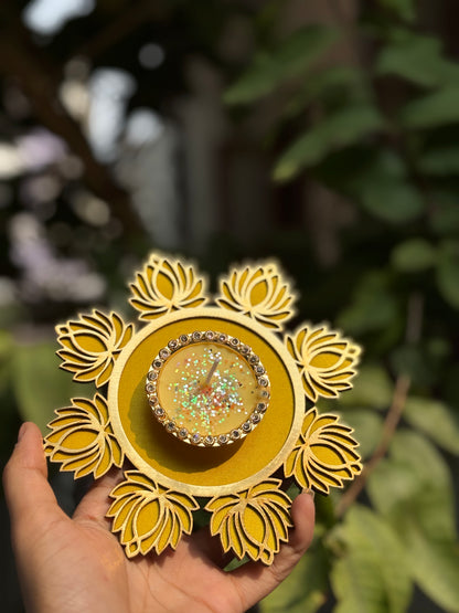 Yellow Tea Light Scented Candle