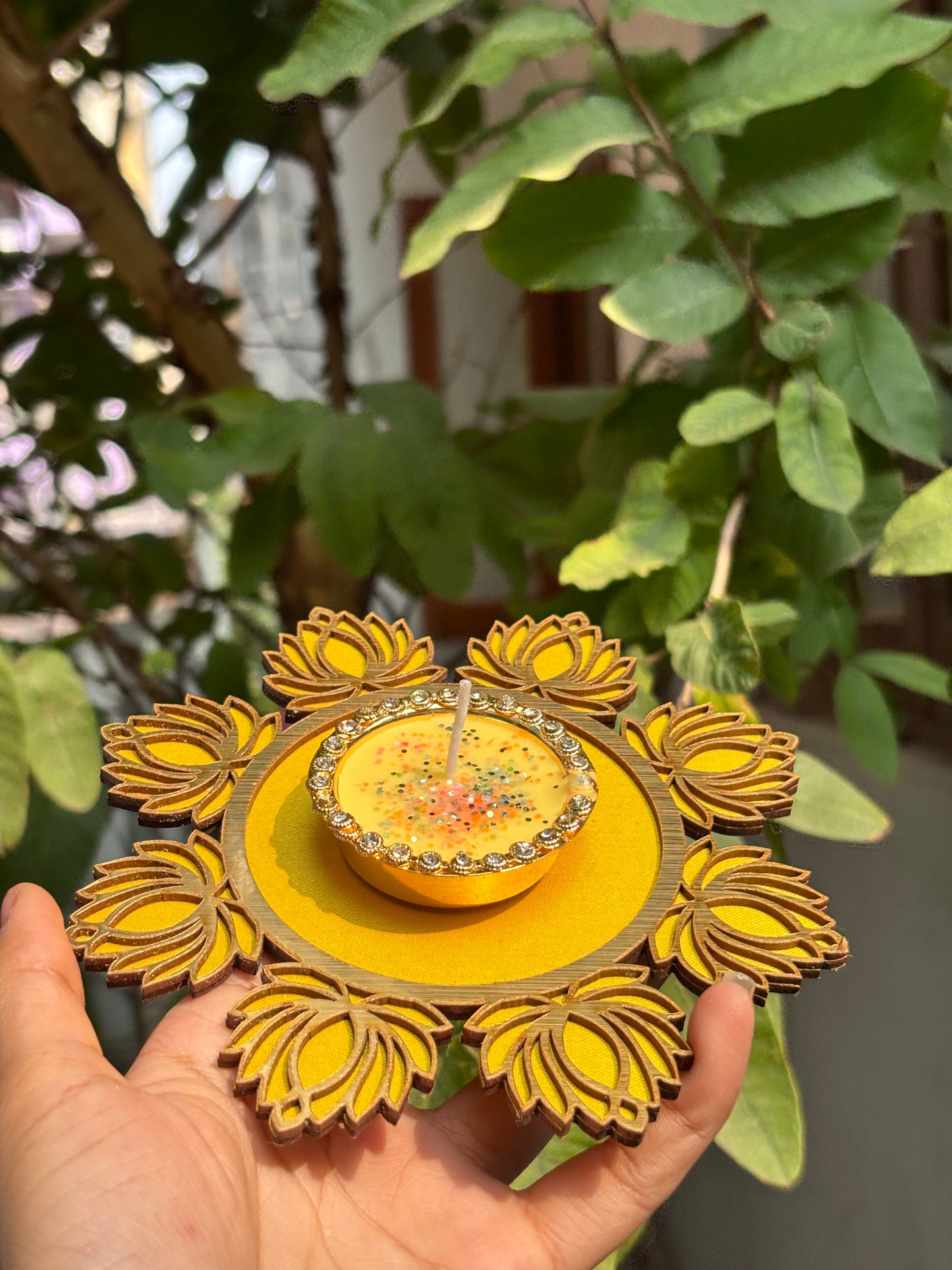 Yellow Tea Light Scented Candle