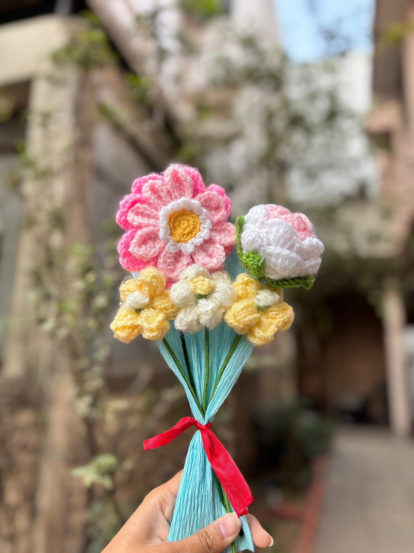 Crochet Bouquet | Zenia, Rose, Puff Flower
