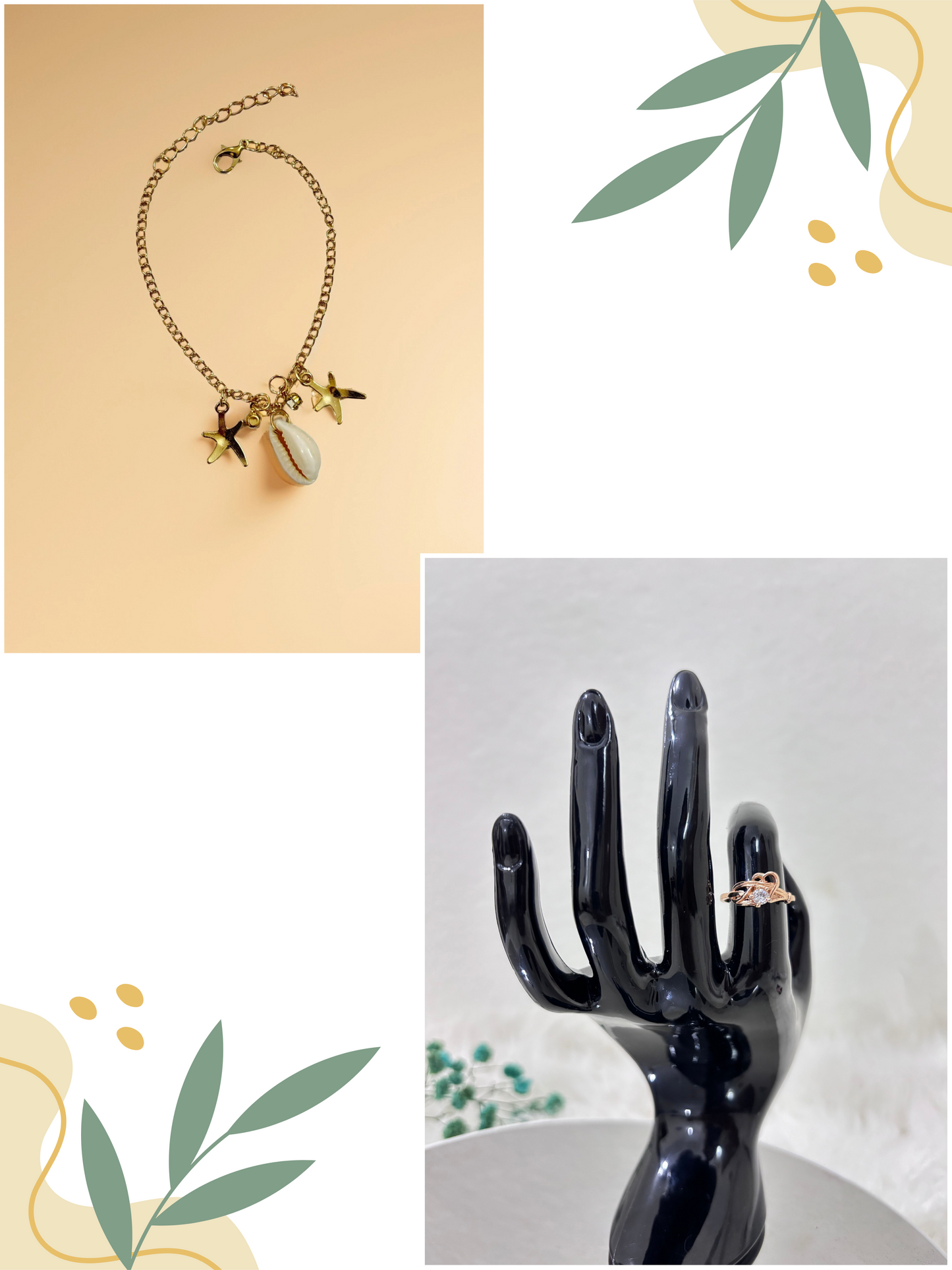 Ocean Bliss Bracelet | Twisted Heart Ring | Combo