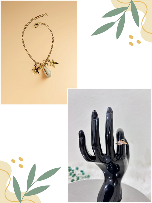 Ocean Bliss Bracelet | Twisted Heart Ring | Combo