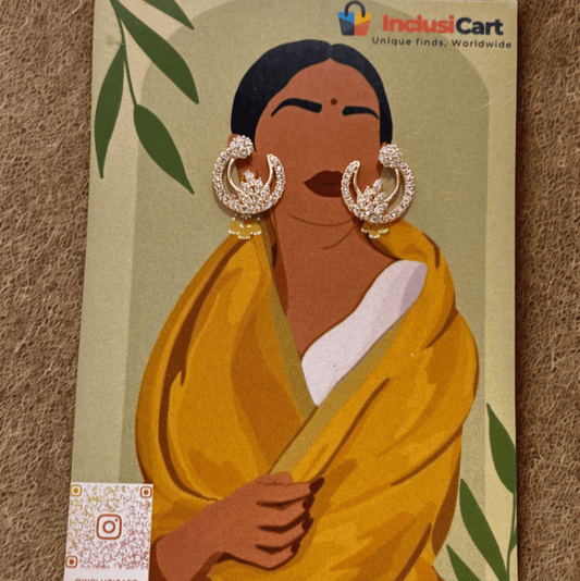 Crystal Moon Stud Earrings