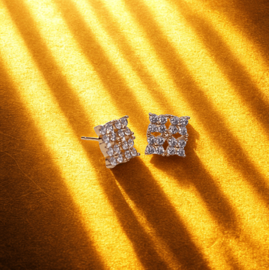 Glittery Petal Stud Earrings