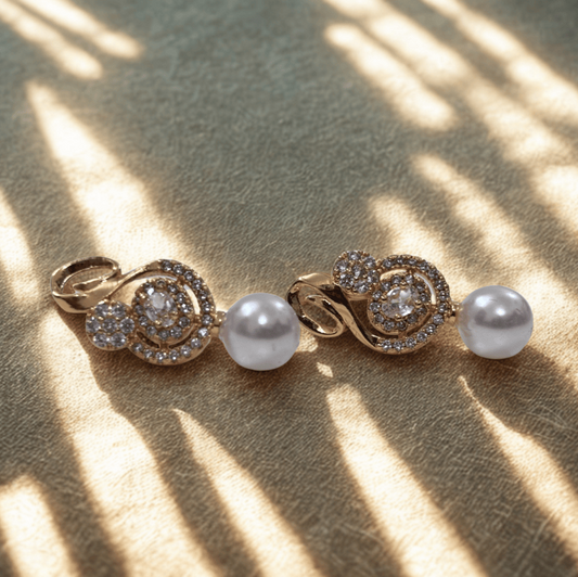 Pearl Twist Stud Earrings