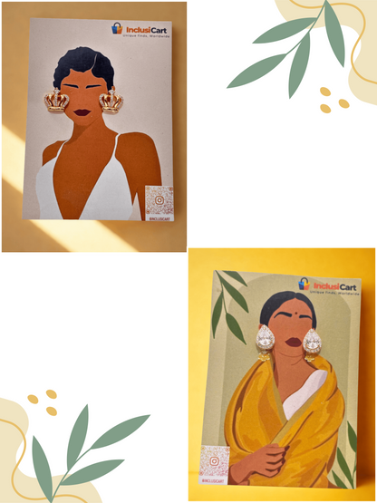 Tear Drop | Crown | Stud Earrings | Combo