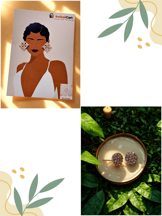 Diamond Latice | Round Cluster | Stud Earrings | Combo