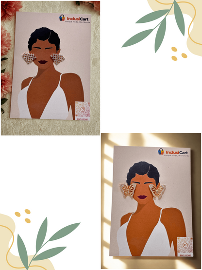 Butterfly Elegance | Diamond Bloom | Stud Earrings | Combo