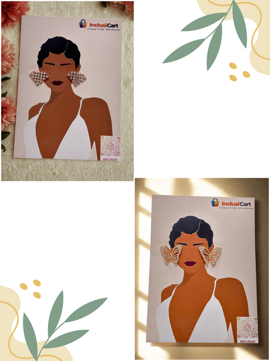 Butterfly Elegance | Diamond Bloom | Stud Earrings | Combo